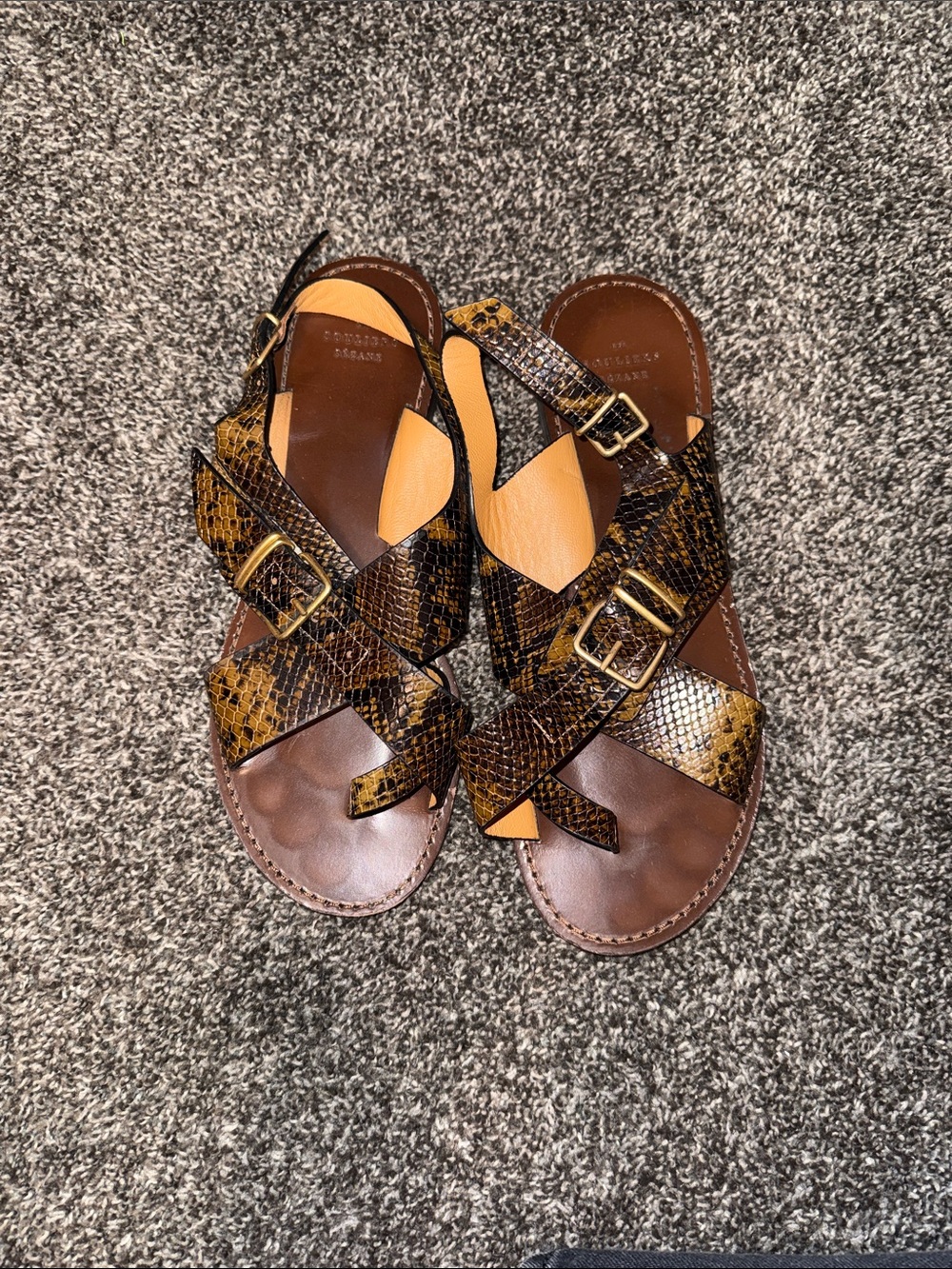 Sezane Judith Low Sandals olive green